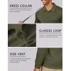 imageCOOFANDY Mens Polo Shirt Long Sleeve Moisture Wicking Sun Protection Quick Dry Golf Shirts Lightweight Collared Golf ShirtArmy Green