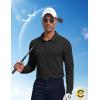 imageCOOFANDY Mens Polo Shirt Long Sleeve Moisture Wicking Sun Protection Quick Dry Golf Shirts Lightweight Collared Golf ShirtBlack