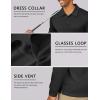 imageCOOFANDY Mens Polo Shirt Long Sleeve Moisture Wicking Sun Protection Quick Dry Golf Shirts Lightweight Collared Golf ShirtBlack