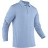 imageCOOFANDY Mens Polo Shirt Long Sleeve Moisture Wicking Sun Protection Quick Dry Golf Shirts Lightweight Collared Golf ShirtBlue