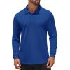 imageCOOFANDY Mens Polo Shirt Long Sleeve Moisture Wicking Sun Protection Quick Dry Golf Shirts Lightweight Collared Golf ShirtDark Blue