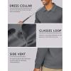 imageCOOFANDY Mens Polo Shirt Long Sleeve Moisture Wicking Sun Protection Quick Dry Golf Shirts Lightweight Collared Golf ShirtDark Grey