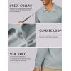 imageCOOFANDY Mens Polo Shirt Long Sleeve Moisture Wicking Sun Protection Quick Dry Golf Shirts Lightweight Collared Golf ShirtLight Grey