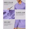imageCOOFANDY Mens Polo Shirt Long Sleeve Moisture Wicking Sun Protection Quick Dry Golf Shirts Lightweight Collared Golf ShirtLilac