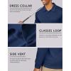 imageCOOFANDY Mens Polo Shirt Long Sleeve Moisture Wicking Sun Protection Quick Dry Golf Shirts Lightweight Collared Golf ShirtNavy Blue