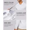 imageCOOFANDY Mens Polo Shirt Long Sleeve Moisture Wicking Sun Protection Quick Dry Golf Shirts Lightweight Collared Golf ShirtWhite