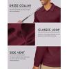 imageCOOFANDY Mens Polo Shirt Long Sleeve Moisture Wicking Sun Protection Quick Dry Golf Shirts Lightweight Collared Golf ShirtWine Red