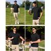 imageCOOFANDY Mens Polo Shirts Short Sleeve Quick Dry Performance Golf Polos Tactical Work Shirts with Pen Pocket01black