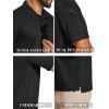 imageCOOFANDY Mens Polo Shirts Short Sleeve Quick Dry Performance Golf Polos Tactical Work Shirts with Pen Pocket01black