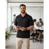 imageCOOFANDY Mens Polo Shirts Short Sleeve Quick Dry Performance Golf Polos Tactical Work Shirts with Pen Pocket01black