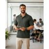 imageCOOFANDY Mens Polo Shirts Short Sleeve Quick Dry Performance Golf Polos Tactical Work Shirts with Pen PocketArmy Green