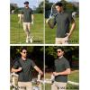 imageCOOFANDY Mens Polo Shirts Short Sleeve Quick Dry Performance Golf Polos Tactical Work Shirts with Pen PocketArmy Green