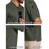 imageCOOFANDY Mens Polo Shirts Short Sleeve Quick Dry Performance Golf Polos Tactical Work Shirts with Pen PocketArmy Green