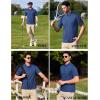 imageCOOFANDY Mens Polo Shirts Short Sleeve Quick Dry Performance Golf Polos Tactical Work Shirts with Pen PocketBlue