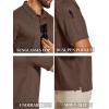 imageCOOFANDY Mens Polo Shirts Short Sleeve Quick Dry Performance Golf Polos Tactical Work Shirts with Pen PocketBrown