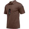 imageCOOFANDY Mens Polo Shirts Short Sleeve Quick Dry Performance Golf Polos Tactical Work Shirts with Pen PocketBrown
