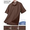 imageCOOFANDY Mens Polo Shirts Short Sleeve Quick Dry Performance Golf Polos Tactical Work Shirts with Pen PocketBrown