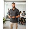 imageCOOFANDY Mens Polo Shirts Short Sleeve Quick Dry Performance Golf Polos Tactical Work Shirts with Pen PocketDark Grey