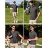 imageCOOFANDY Mens Polo Shirts Short Sleeve Quick Dry Performance Golf Polos Tactical Work Shirts with Pen PocketDark Grey