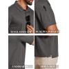 imageCOOFANDY Mens Polo Shirts Short Sleeve Quick Dry Performance Golf Polos Tactical Work Shirts with Pen PocketDark Grey