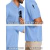 imageCOOFANDY Mens Polo Shirts Short Sleeve Quick Dry Performance Golf Polos Tactical Work Shirts with Pen PocketLight Blue