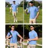 imageCOOFANDY Mens Polo Shirts Short Sleeve Quick Dry Performance Golf Polos Tactical Work Shirts with Pen PocketLight Blue