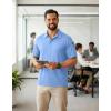 imageCOOFANDY Mens Polo Shirts Short Sleeve Quick Dry Performance Golf Polos Tactical Work Shirts with Pen PocketLight Blue