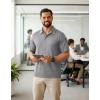 imageCOOFANDY Mens Polo Shirts Short Sleeve Quick Dry Performance Golf Polos Tactical Work Shirts with Pen PocketLight Grey
