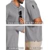 imageCOOFANDY Mens Polo Shirts Short Sleeve Quick Dry Performance Golf Polos Tactical Work Shirts with Pen PocketLight Grey