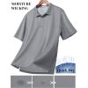 imageCOOFANDY Mens Polo Shirts Short Sleeve Quick Dry Performance Golf Polos Tactical Work Shirts with Pen PocketLight Grey