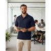 imageCOOFANDY Mens Polo Shirts Short Sleeve Quick Dry Performance Golf Polos Tactical Work Shirts with Pen PocketNavy Blue