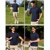 imageCOOFANDY Mens Polo Shirts Short Sleeve Quick Dry Performance Golf Polos Tactical Work Shirts with Pen PocketNavy Blue