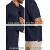 imageCOOFANDY Mens Polo Shirts Short Sleeve Quick Dry Performance Golf Polos Tactical Work Shirts with Pen PocketNavy Blue