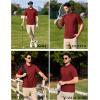 imageCOOFANDY Mens Polo Shirts Short Sleeve Quick Dry Performance Golf Polos Tactical Work Shirts with Pen PocketRed
