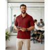 imageCOOFANDY Mens Polo Shirts Short Sleeve Quick Dry Performance Golf Polos Tactical Work Shirts with Pen PocketRed