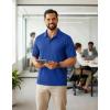 imageCOOFANDY Mens Polo Shirts Short Sleeve Quick Dry Performance Golf Polos Tactical Work Shirts with Pen PocketRoyal Blue