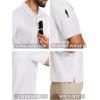 imageCOOFANDY Mens Polo Shirts Short Sleeve Quick Dry Performance Golf Polos Tactical Work Shirts with Pen PocketWhite