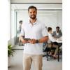 imageCOOFANDY Mens Polo Shirts Short Sleeve Quick Dry Performance Golf Polos Tactical Work Shirts with Pen PocketWhite