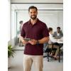 imageCOOFANDY Mens Polo Shirts Short Sleeve Quick Dry Performance Golf Polos Tactical Work Shirts with Pen PocketWine Red