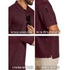 imageCOOFANDY Mens Polo Shirts Short Sleeve Quick Dry Performance Golf Polos Tactical Work Shirts with Pen PocketWine Red