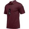 imageCOOFANDY Mens Polo Shirts Short Sleeve Quick Dry Performance Golf Polos Tactical Work Shirts with Pen PocketWine Red