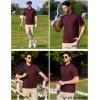 imageCOOFANDY Mens Polo Shirts Short Sleeve Quick Dry Performance Golf Polos Tactical Work Shirts with Pen PocketWine Red