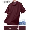 imageCOOFANDY Mens Polo Shirts Short Sleeve Quick Dry Performance Golf Polos Tactical Work Shirts with Pen PocketWine Red