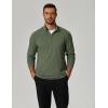 imageCOOFANDY Mens Quarter Zip Pullover Sweatshirt Mock Neck Golf Shirts Casual Long Sleeve ShirtArmy Green