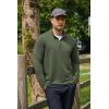 imageCOOFANDY Mens Quarter Zip Pullover Sweatshirt Mock Neck Golf Shirts Casual Long Sleeve ShirtArmy Green
