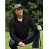 imageCOOFANDY Mens Quarter Zip Pullover Sweatshirt Mock Neck Golf Shirts Casual Long Sleeve ShirtBlack