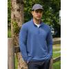 imageCOOFANDY Mens Quarter Zip Pullover Sweatshirt Mock Neck Golf Shirts Casual Long Sleeve ShirtBlue