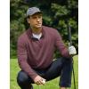 imageCOOFANDY Mens Quarter Zip Pullover Sweatshirt Mock Neck Golf Shirts Casual Long Sleeve ShirtDark Red