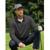 imageCOOFANDY Mens Quarter Zip Pullover Sweatshirt Mock Neck Golf Shirts Casual Long Sleeve ShirtGrey