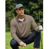 imageCOOFANDY Mens Quarter Zip Pullover Sweatshirt Mock Neck Golf Shirts Casual Long Sleeve ShirtKhaki